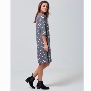 Selected Femme Grey & White Polkadot Midi Dress Size Medium